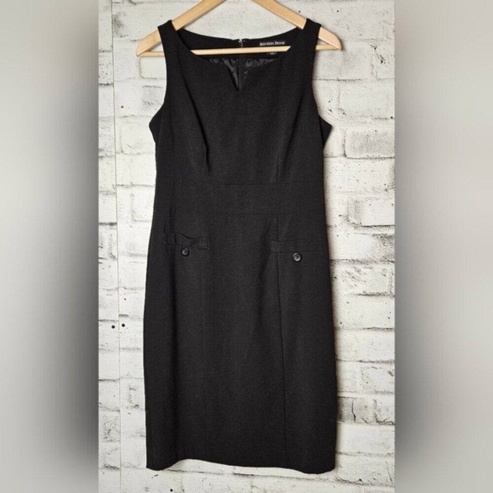Beechers Brook Black Sleeveless Sheath Career Dress S